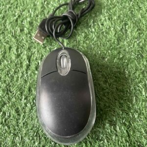 เมาส์ออปติคัลแบบมีสาย USB สีดำขนาดเล็กสำหรับคอมพิวเตอร์หรือแล็ปท็อป