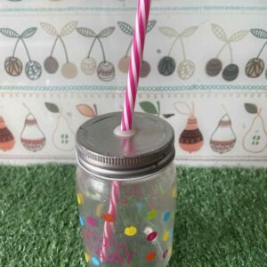 แก้วน้ำทรงโหล Mason พร้อมฝาปิดและหลอด