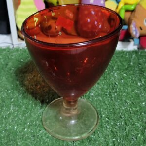 แก้วน้ำ Bartlett Collins Cranberry Ruby Flash Thumbprint