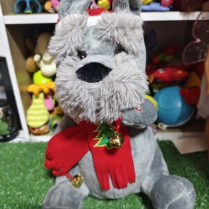 ตุ๊กตาสุนัขผ้าพลัฌสีเทา