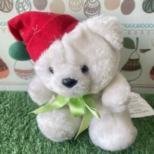 ตุ๊กตาหมีเท็ดดี้สีขาวขนาดเล็กสำหรับเทศกาลคริสต์มาส