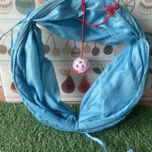 อุโมงค์ของเล่นแมวแบบพับได้สีฟ้า