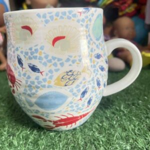 แก้วมัคสโตนแวร์ Laura Ashley ลาย Seaside Design ทรง Barrel