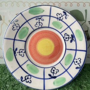 จานรองเซรามิกวาดมือลายดอกไม้