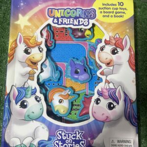 ชุดกิจกรรม Unicorns & Friends Stuck on Stories ซึ่งประกอบด้วยหนังสือ นิทาน และเกมกระดาน