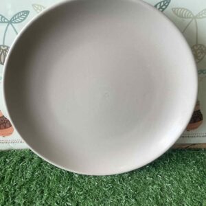 จานกลม เซรามิก สีเทาอ่อน