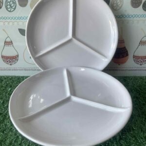 จานแบ่งช่องสีขาวสไตล์วินเทจ Vega