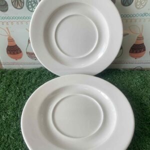 จานรองแก้ว/ถ้วยชาเซรามิกสีขาว