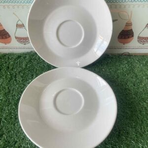 จานรองถ้วยกาแฟเซรามิกสีขาว