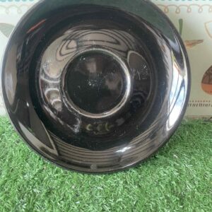 จานหรือชามเมลามีนสีดำทรงกลม